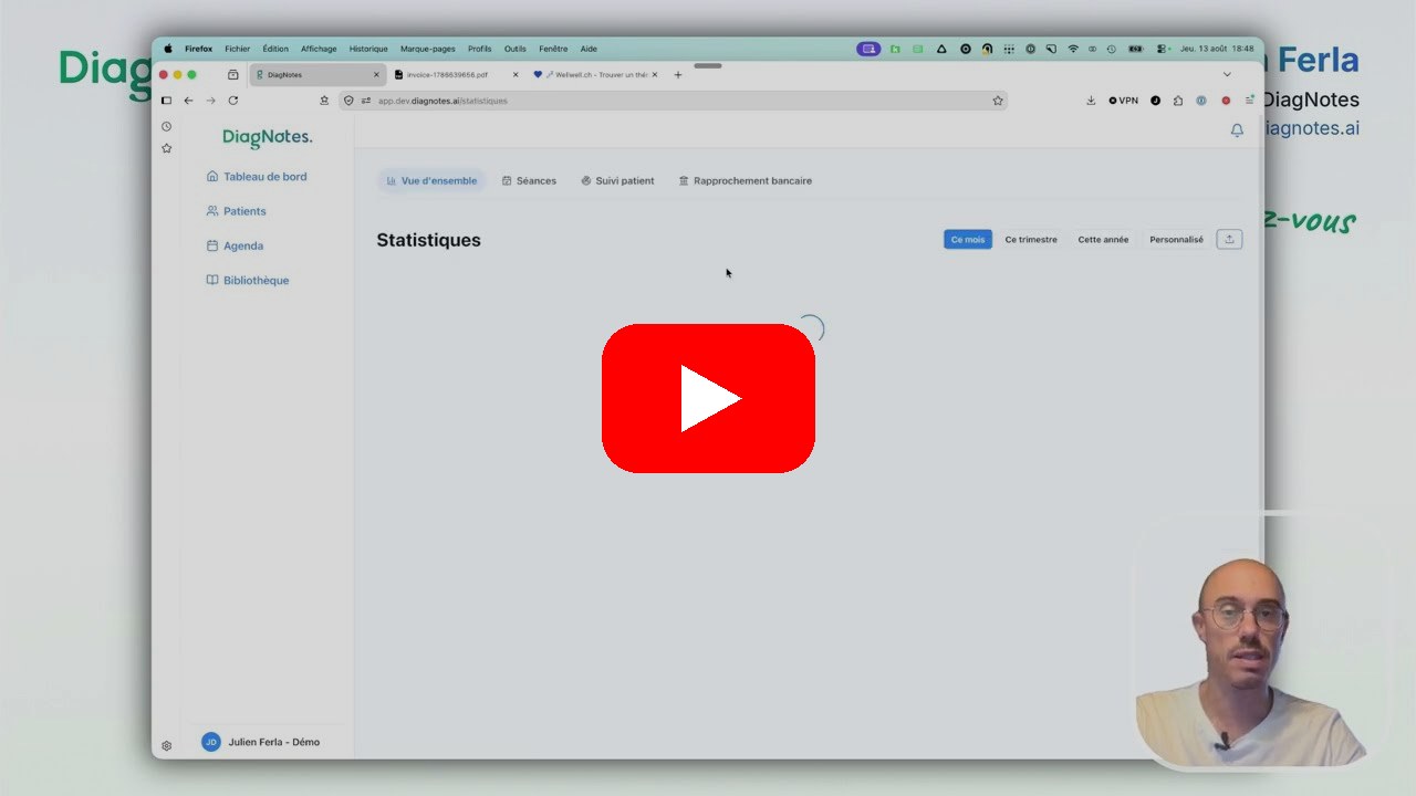 Regarder la démo QR-facture suisse et rapprochement bancaire sur YouTube