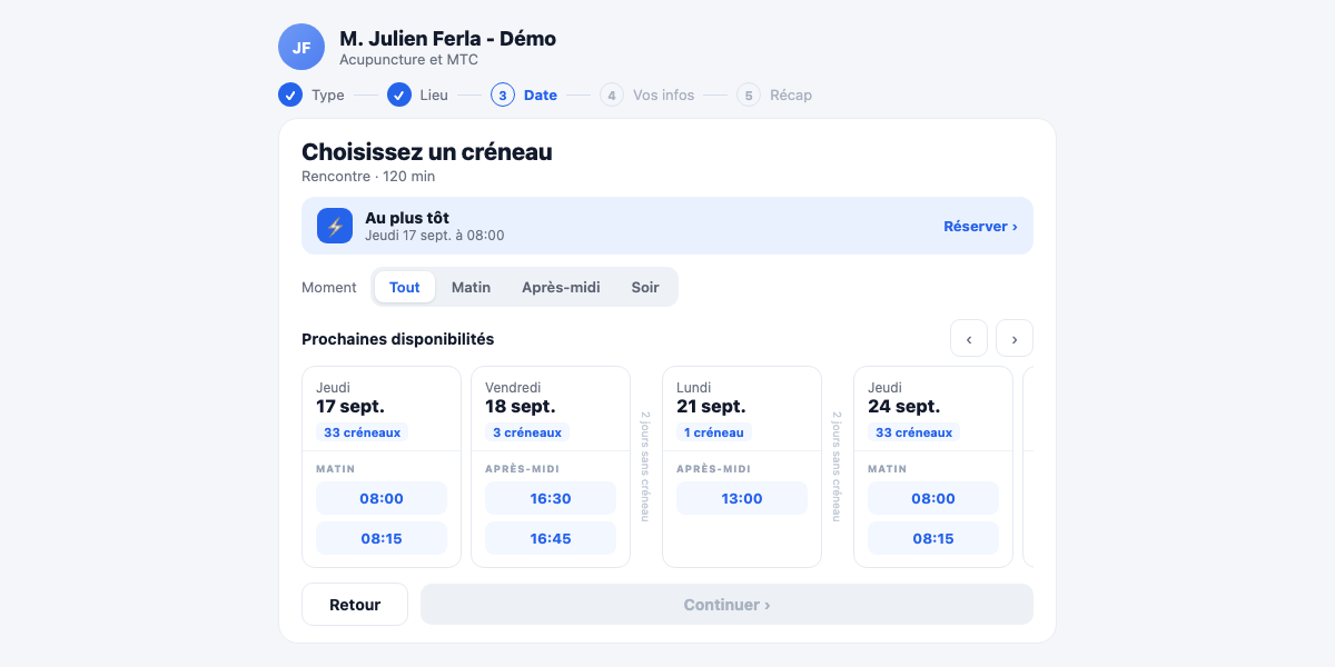 Voir la vidéo : le nouveau widget de réservation DiagNotes