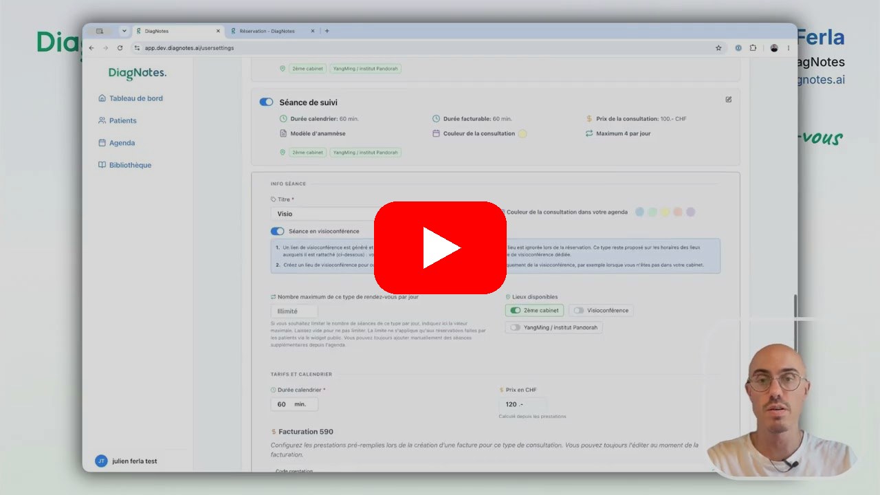Regarder la démo de la téléconsultation DiagNotes sur YouTube (2 minutes)
