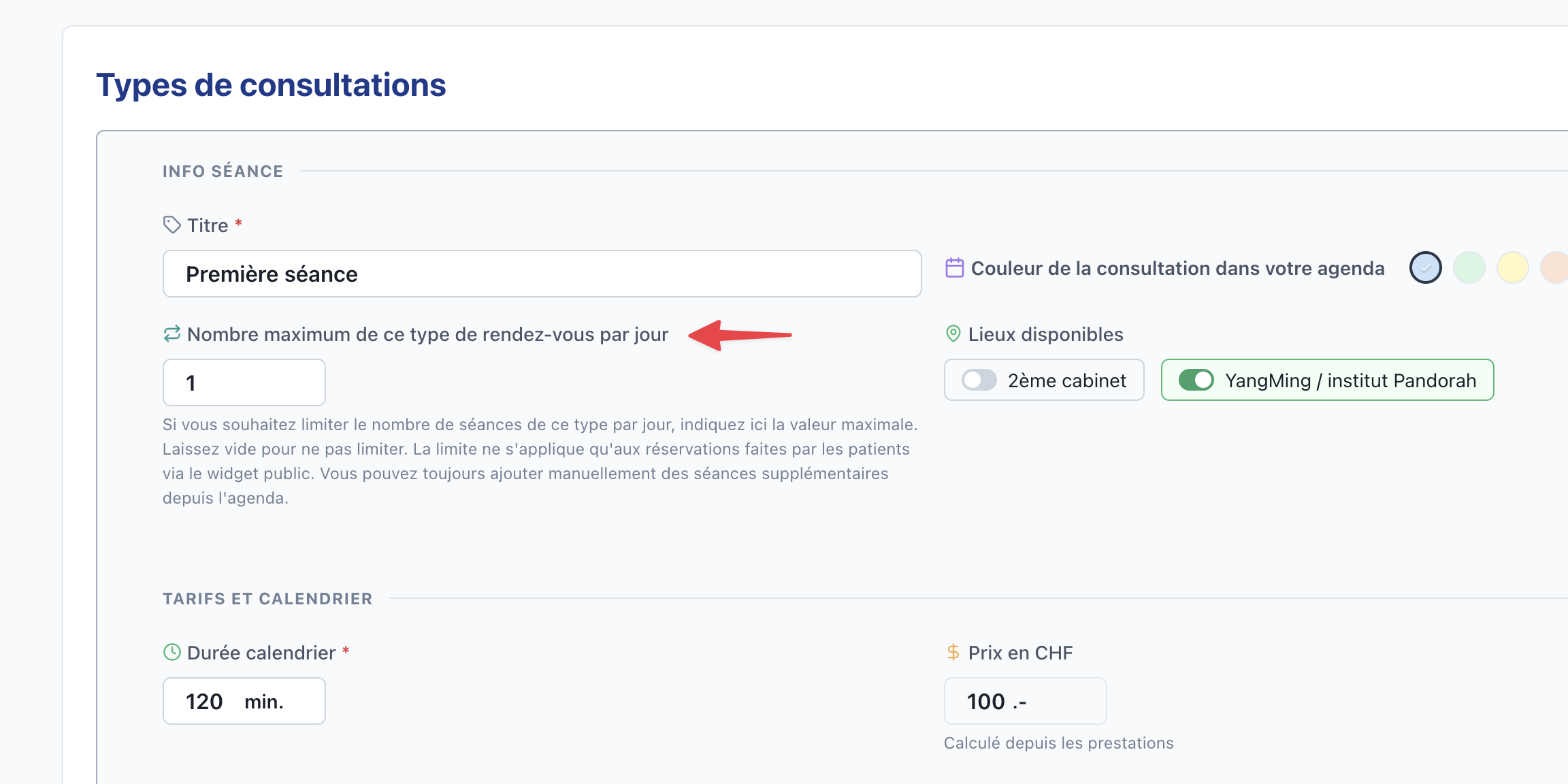 Page de réservation en ligne plus claire
