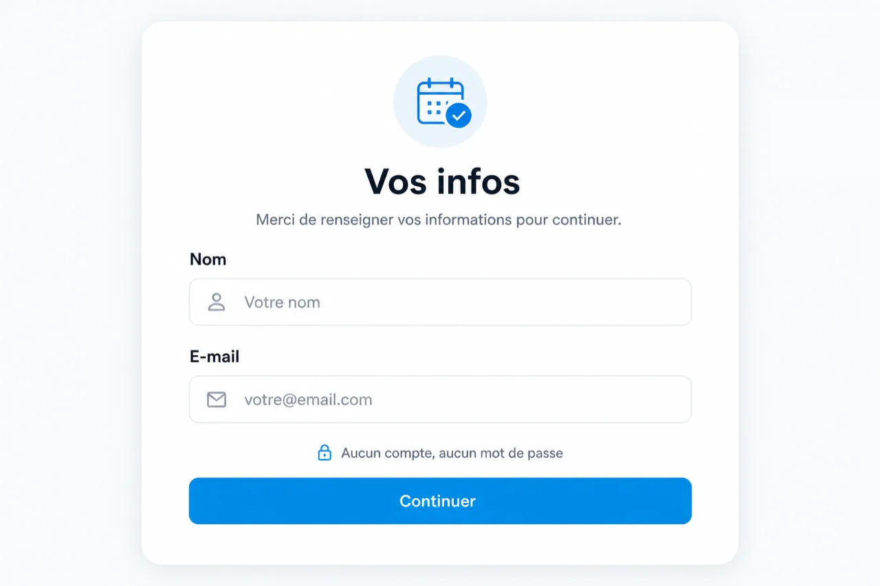 Rendez-vous : Sans mot de passe